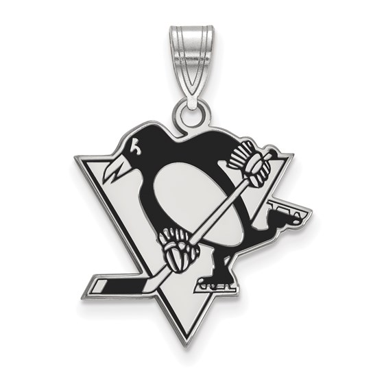 Sterling Silver NHL Hockey Pittsburgh Penguins Pendant Sterling Silver NHL Hockey Pittsburgh Penguins Pendant